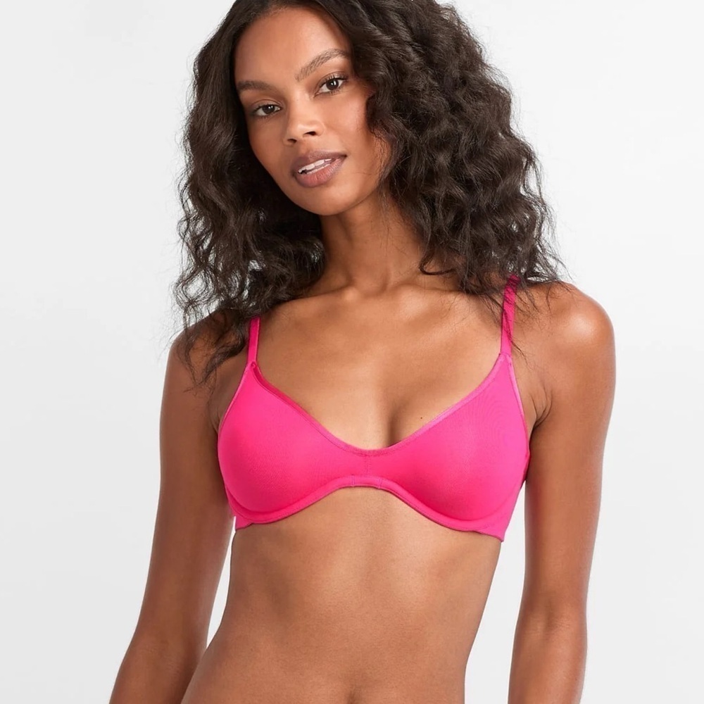 B’TEMPT’D BY WACOAL 951272 COTTON TO A TEE SCOOP UNDERWIRE RASPBERRY SORBET BRA